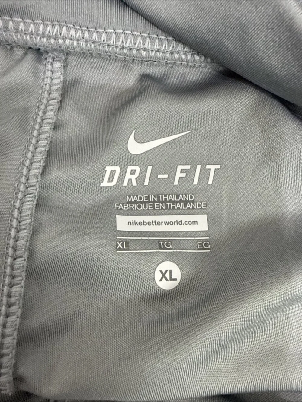 Nike Dri-Fit Gray Neon Green Comfort Waist Band Running Shorts Womens Size XL